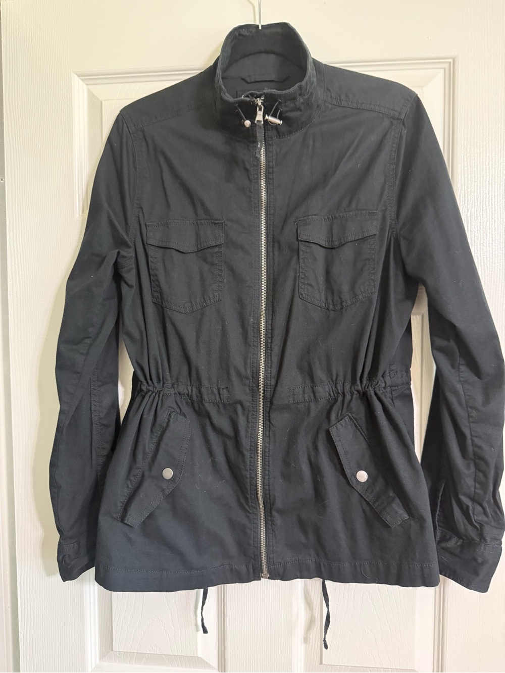 Soma Black Drawstring-Waist Utility Jacket